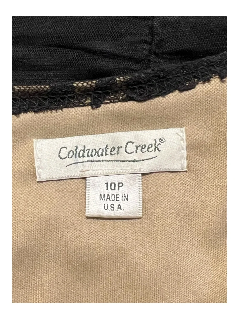 EUC Vintage Coldwater Creek Black Lace Fit & Flare Midi Dress | Size 10P
